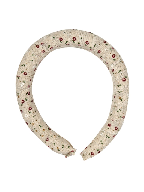 YoungWildFree Women Beige & Maroon Printed Hairband