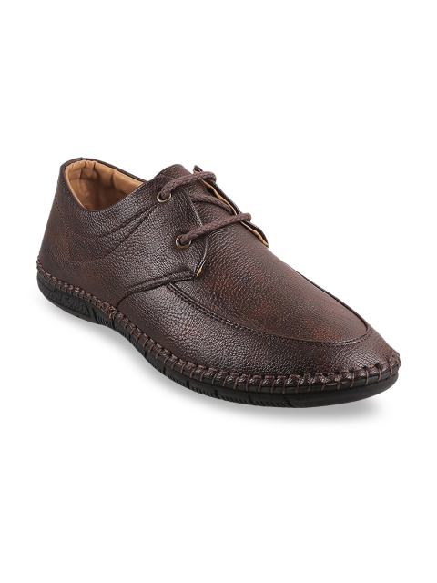 WALKWAY Men Brown Solid Derbys