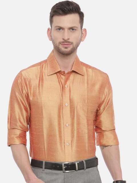 Khoday Williams Men Orange Regular Fit Checked Casual Shirt