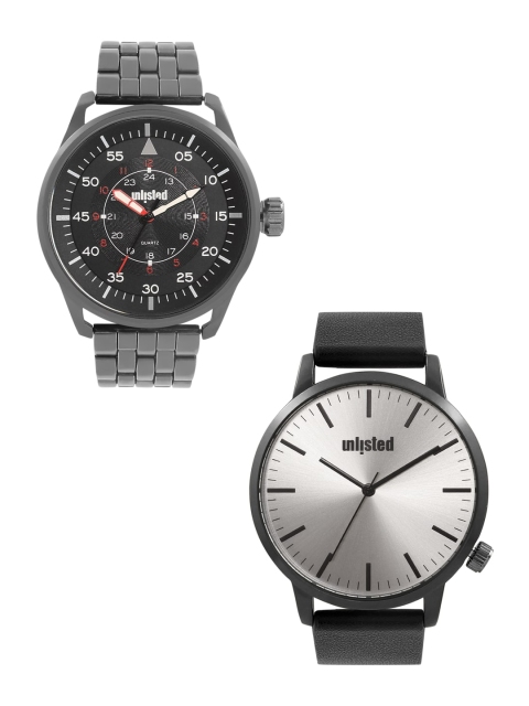 UNLISTED A KENNETH COLE PRODUCTION Men Set Of 2 Silver-Toned & Grey Watch UL51150001
UNLISTED A KENNETH COLE PRODUCTION Men Set Of 2 Silver-Toned & Grey Watch UL51150001