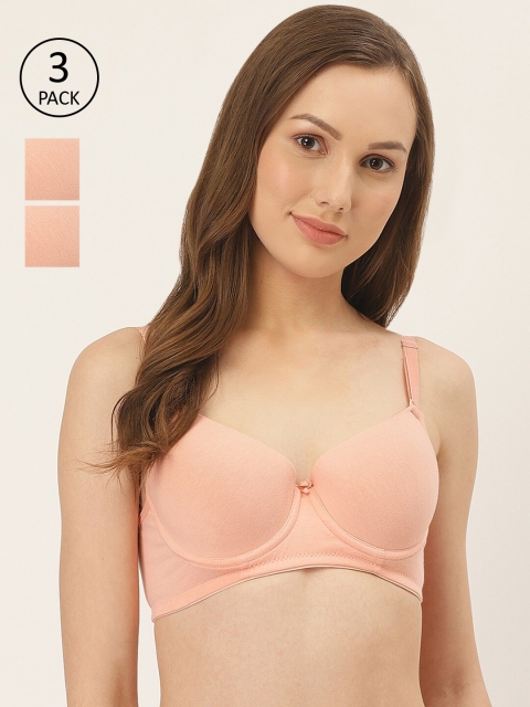 Inner Sense Pack Of 3 Peach-Coloured Antimicrobial Lightly Padded Sustainable T-shirt Bras ISB103
Inner Sense Pack Of 3 Peach-Coloured Antimicrobial Lightly Padded Sustainable T-shirt Bras ISB103