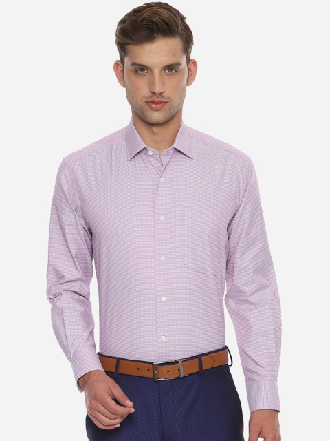 Luxure by Louis Philippe Men Purple Regular Fit Printed Formal Shirt