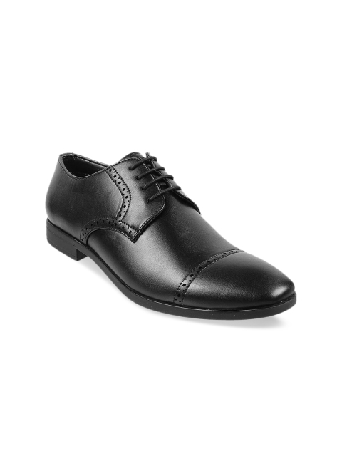 WALKWAY Men Black Solid Formal Derbys