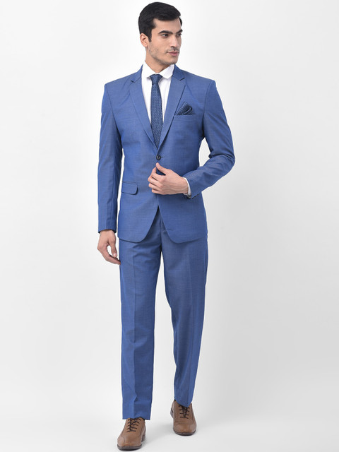 LUXURAZI Men Blue Solid Tailored-Fit Single-Breasted Formal Suit 
LUXURAZI Men Blue Solid Tailored-Fit Single-Breasted Formal Suit
