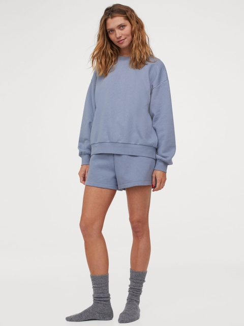 H&M Women Blue Pyjama Top & Shorts