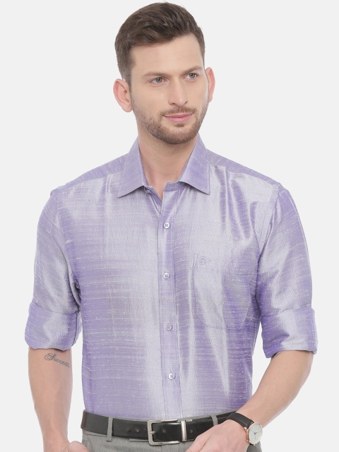 Khoday Williams Men Purple Regular Fit Self Design Casual Shirt