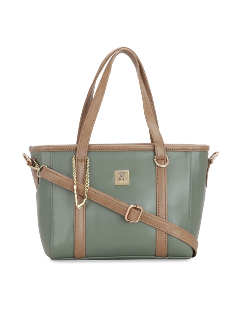 ESBEDA Olive Green Solid Handheld Bag