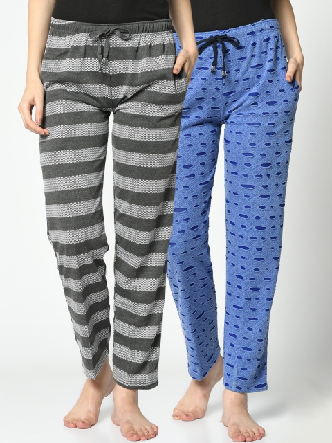 VIMAL JONNEY Women Pack of 2 Track Pants, Grey