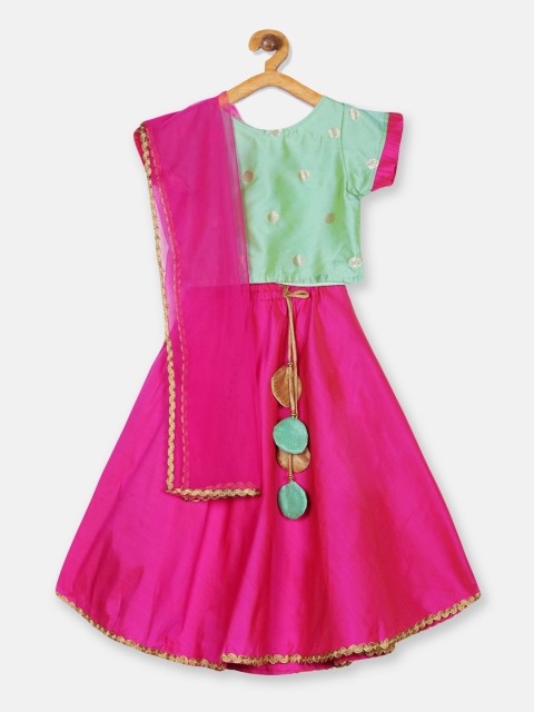 Meringue Girls Pink & Sea Green Woven Design Ready To Wear Lehenga Choli With Dupatta
Meringue Girls Pink & Sea Green Woven Design Ready To Wear Lehenga Choli With Dupatta