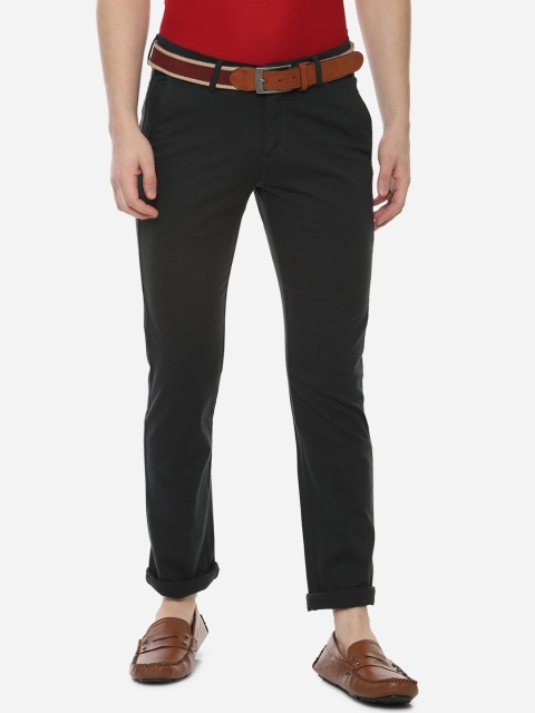 Allen Solly Men Black Slim Fit Solid Regular Trousers