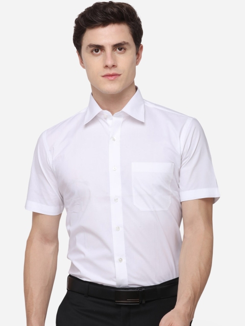 Greenfibre Men White Regular Fit Solid Formal Shirt