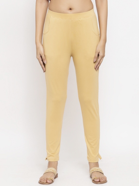 NEUDIS Women Beige Solid Skinny Fit Treggings