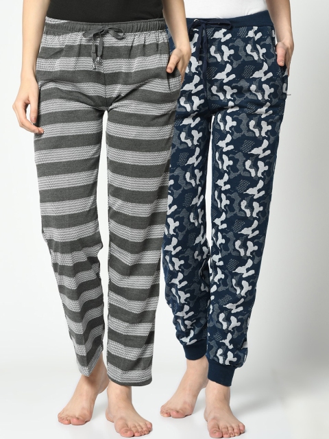 VIMAL JONNEY Women Pack of 2 Track Pants, Grey