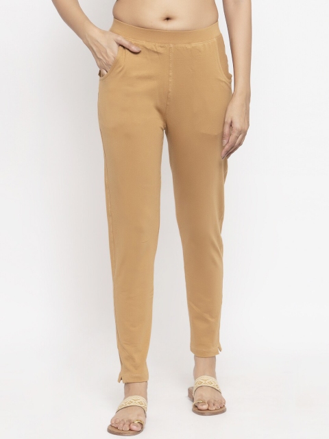 NEUDIS Women Beige Solid Skinny Fit Treggings