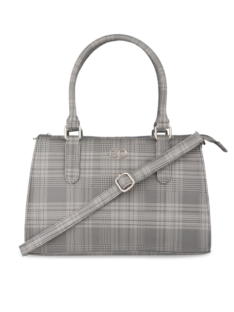 E2O Grey Checked Handheld Bag