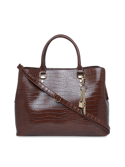 ALDO Women Brown Textured Laptop Bag