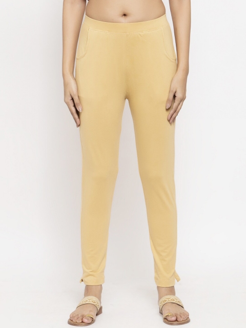 NEUDIS Women Beige Solid Skinny Fit Treggings