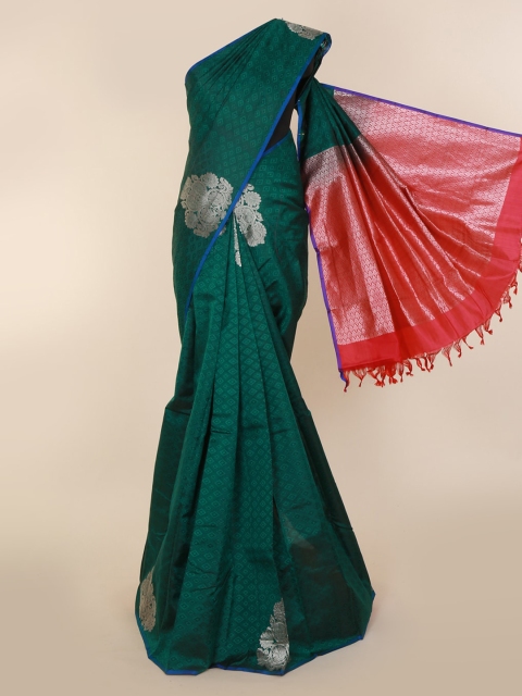 Pothys Green Pure Silk Woven Design Kanjeevaram Saree
