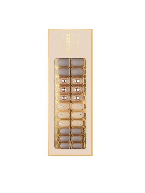 Dashing Diva Beige & Grey MAGICPRESS GRAY LEOPARD Artificial Nails