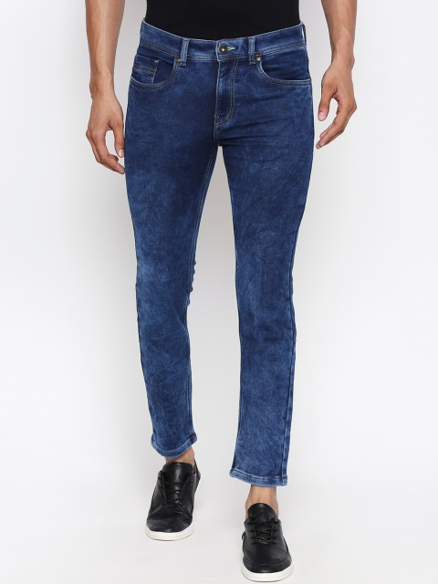 People Men Blue Slim Fit Mid-Rise Clean Look Jeans