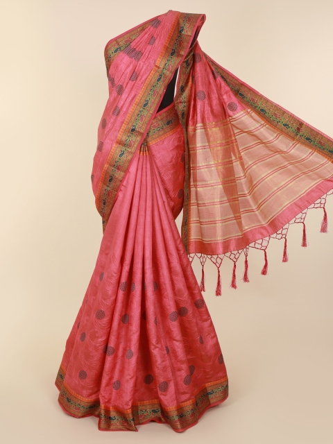 Pothys Pink Woven Design Saree