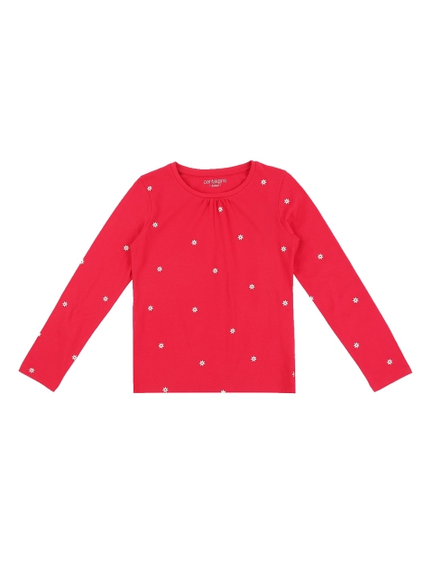 Pantaloons Junior Girls Red Printed Round Neck T-shirt