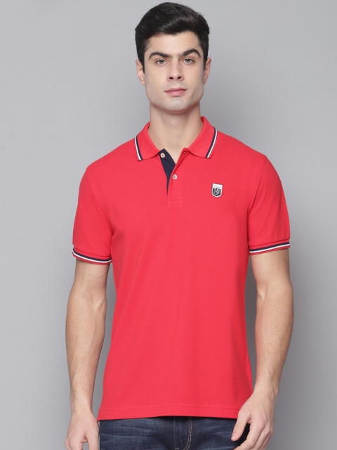 GANT Men Red Solid Polo Collar T-shirt