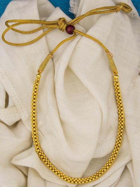 Alankruthi Gold-Toned Beaded Traditional Thushi Multistrand Maharashtrian Necklace