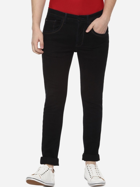 V Dot Men Black Skinny Fit Mid-Rise Clean Look Jeans