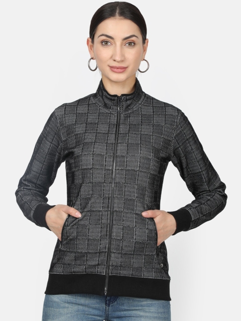 Monte Carlo Women Grey Checked Sweatshirt