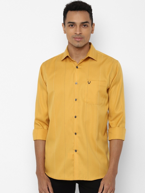 Allen Solly Men Yellow Slim Fit Striped Casual Shirt
