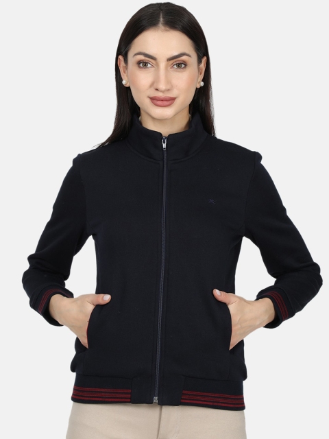 Monte Carlo Women Navy Blue Solid Sweatshirt