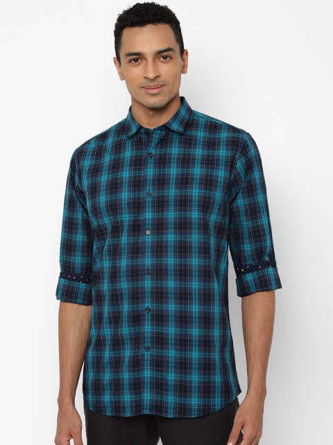 Allen Solly Men Navy Blue Slim Fit Checked Casual Shirt