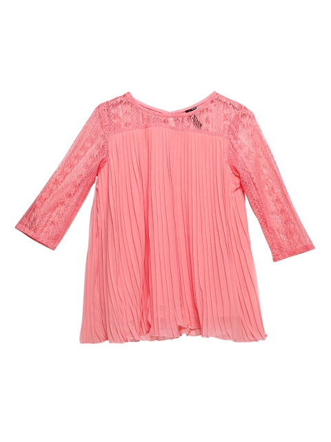 Ishin DESIGNER STUDIO Girls Pink Solid A-Line Top