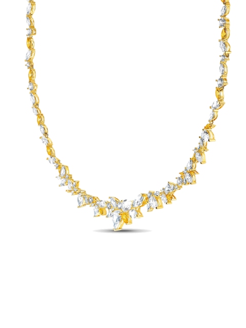 SWAROVSKI Women Gold-Plated White Crystals Studded Necklace