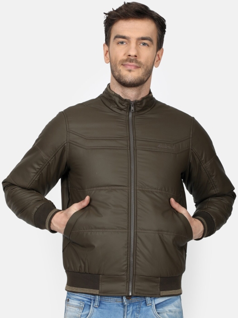 Monte Carlo Men Olive Green Solid Padded Jacket