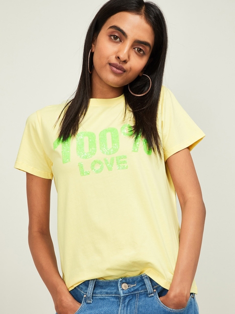 Ginger by Lifestyle Women Yellow Printed Top