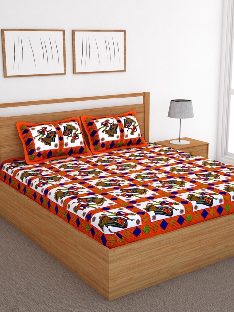 Bedspun Orange & White Printed 120 TC Cotton 1 Double Queen Bedsheet With 2 Pillow Covers
Bedspun Orange & White Printed 120 TC Cotton 1 Double Queen Bedsheet With 2 Pillow Covers