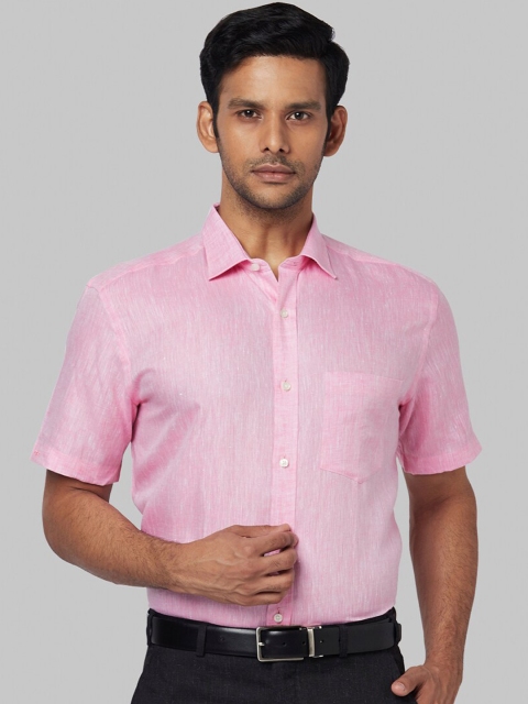 Park Avenue Men Pink Solid Formal Shirt