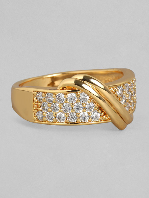 TOKYO TALKIES X rubans FASHION ACCESSORIES Gold-Plated White CZ-Studded Handcrafted Finger Ring
TOKYO TALKIES X rubans FASHION ACCESSORIES Gold-Plated White CZ-Studded Handcrafted Finger Ring