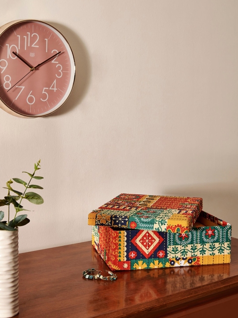 Chumbak Orange & Blue Floral Swirls Storage Box