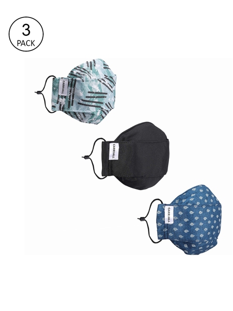 CARRIALL Unisex 3 Pcs Assorted Reusable Outdoor 3-Ply Cloth Masks