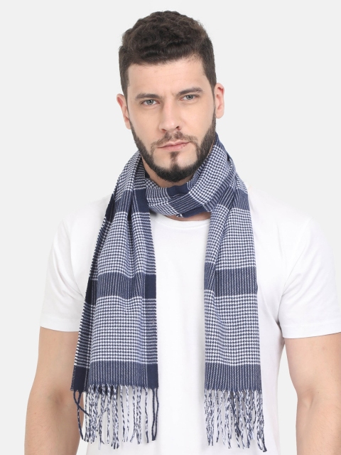 FabSeasons Men Blue & White Houndstooth Muffler
