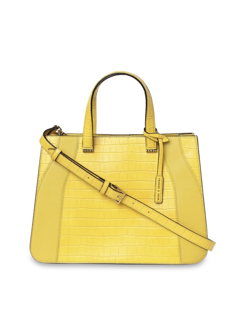 CHARLES & KEITH Yellow Textured Handheld Bag