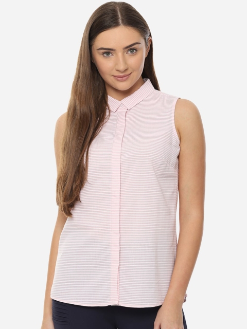 Van Heusen Woman Pink Regular Fit Striped Casual Shirt