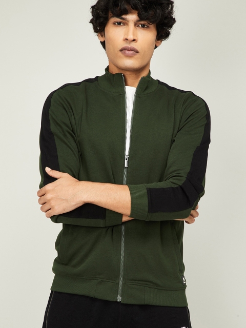 Bossini Men Olive Green Solid Sweatshirt