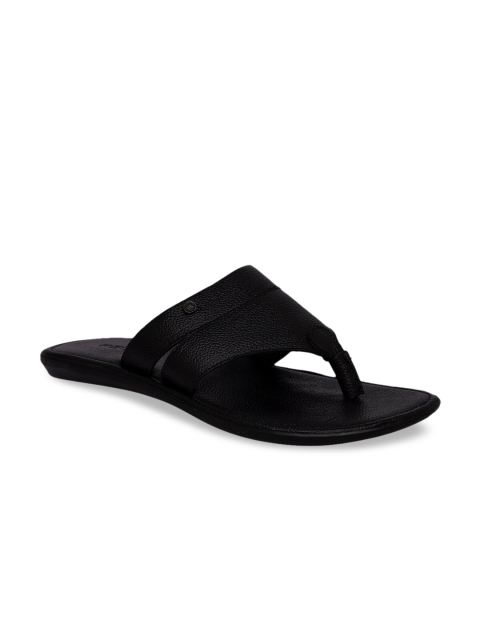 Regal Men Black Leather Comfort Sandals