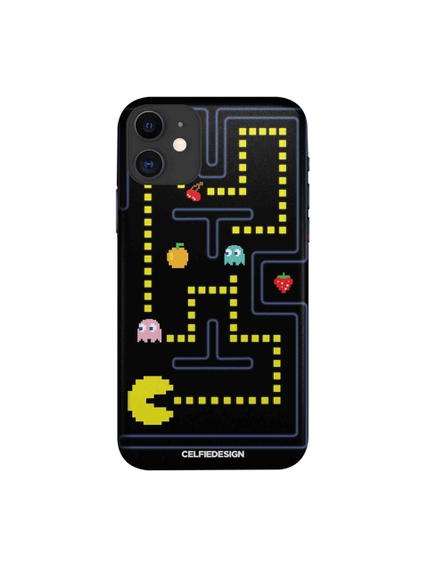 CelfieDesign Black & Yellow Pacman Base 501 Quirky iPhone 11 Back Cover