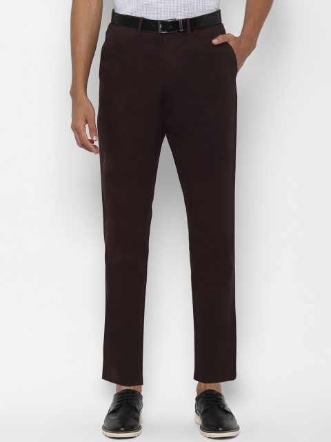 Allen Solly Men Brown Slim Fit Solid Regular Trousers