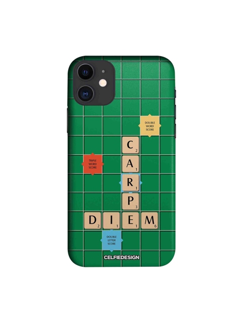 CelfieDesign Green & Beige Scrabble Game Printed iPhone 11 Sustainable Back Cover